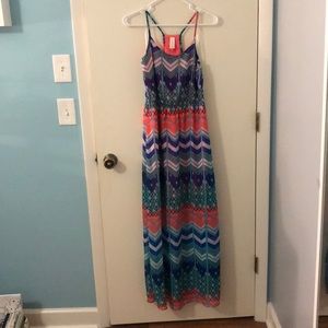 Spaghetti strap, razor back maxi dress
